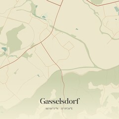 Vintage map of Gasselsdorf, Austria.