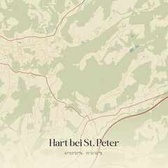 Vintage map of Hart bei St. Peter, Austria.