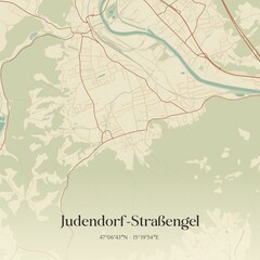 Fototapeta premium Vintage map of Judendorf-Straßengel, Austria.