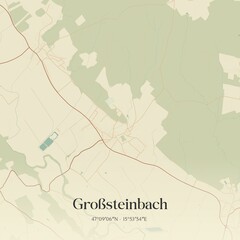 Fototapeta premium Vintage map of Großsteinbach, Austria.