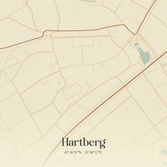 Vintage map of Hartberg, Austria.