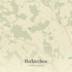 Vintage map of Hofkirchen, Austria.