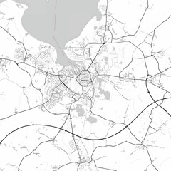 Detailed minimal map of Wismar with labeled roads