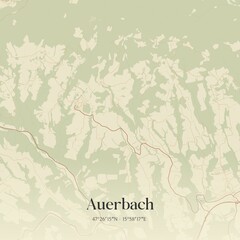 Vintage map of Auerbach, Austria.