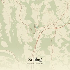 Vintage map of Schlag, Austria.