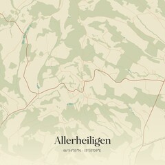 Vintage map of Allerheiligen, Austria.