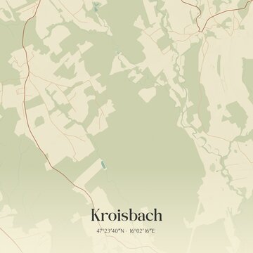 Vintage map of Kroisbach, Austria.