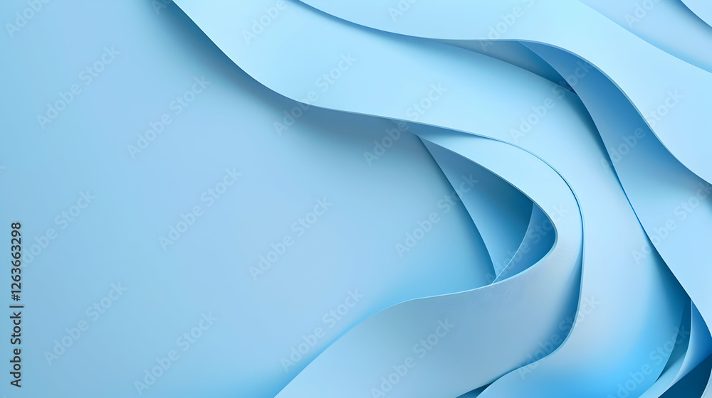Aufkleber abstract composition of flowing blue curves creating a serene and modern background