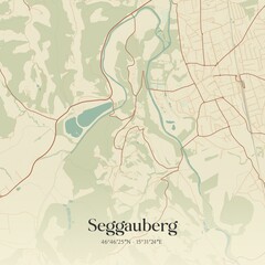 Vintage map of Seggauberg, Austria.