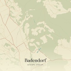 Vintage map of Badendorf, Austria.