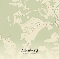 Obraz premium Vintage map of Altenberg, Austria.