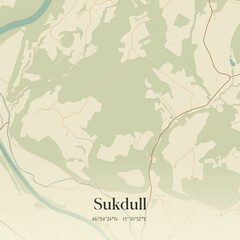 Vintage map of Sukdull, Austria.