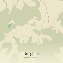 Obraz premium Vintage map of Burgstall, Austria.