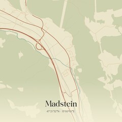 Vintage map of Madstein, Austria.
