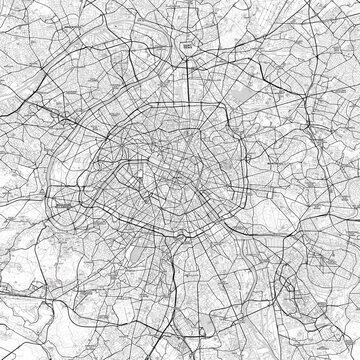 Paris line drawing city map for travelers