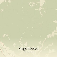 Vintage map of Magdwiesen, Austria.