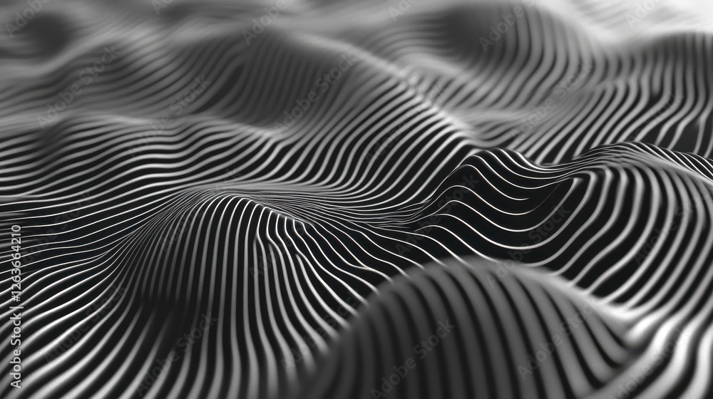 Poster generative ai illustration of computer generated image of wavy lines