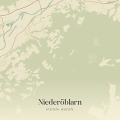Vintage map of Niederöblarn, Austria.