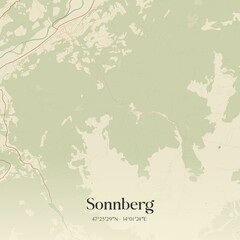 Vintage map of Sonnberg, Austria.