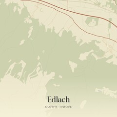 Vintage map of Edlach, Austria.