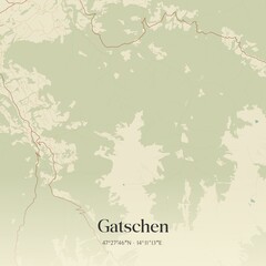 Vintage map of Gatschen, Austria.