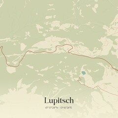 Fototapeta premium Vintage map of Lupitsch, Austria.