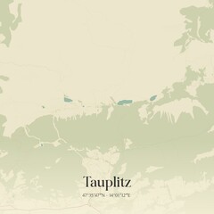 Obraz premium Vintage map of Tauplitz, Austria.