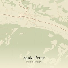 Vintage map of Sankt Peter, Austria.