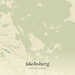 Vintage map of Jakobsberg, Austria.