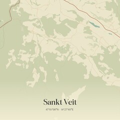 Obraz premium Vintage map of Sankt Veit, Austria.