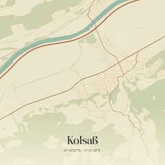 Vintage map of Kolsaß, Austria.