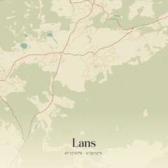 Fototapeta premium Vintage map of Lans, Austria.