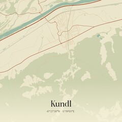 Obraz premium Vintage map of Kundl, Austria.