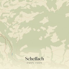 Vintage map of Scheffach, Austria.