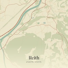 Fototapeta premium Vintage map of Reith, Austria.