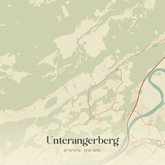Vintage map of Unterangerberg, Austria.
