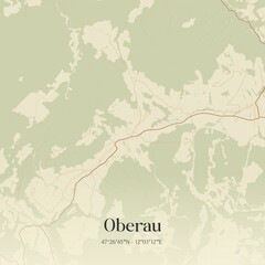 Fototapeta premium Vintage map of Oberau, Austria.
