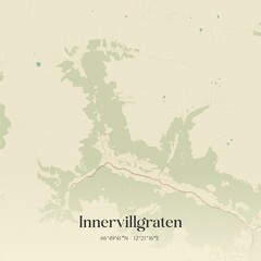 Vintage map of Innervillgraten, Austria.