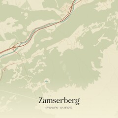 Vintage map of Zamserberg, Austria.