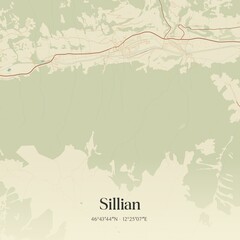 Obraz premium Vintage map of Sillian, Austria.