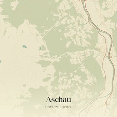 Vintage map of Aschau, Austria.