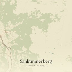 Vintage map of Sanktmmerberg, Austria.