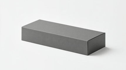 Minimalistic rectangular grey box packaging mockup with clean edges and smooth design