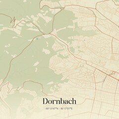 Fototapeta premium Vintage map of Dornbach, Austria.