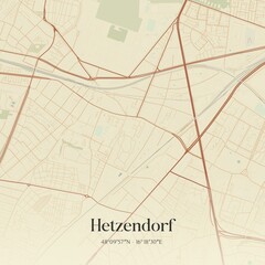 Vintage map of Hetzendorf, Austria.
