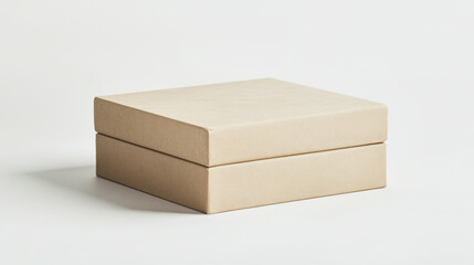 Modern beige box mockup showcasing simplicity and elegance with natural tones