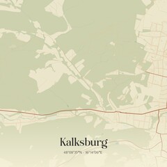 Vintage map of Kalksburg, Austria.