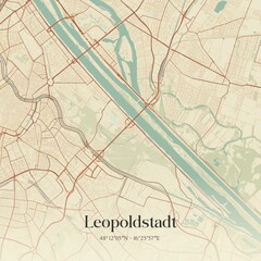 Obraz premium Vintage map of Leopoldstadt, Austria.