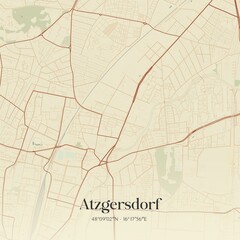 Vintage map of Atzgersdorf, Austria.