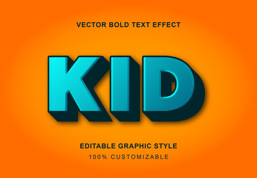 Blue And Black Bold Font 3D Strong Text Effect